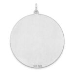 Sterling Silver Rhod-plated ENG. Round Polish Front/Satin Back Disc Charm - Image 2