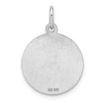 Sterling Silver Rhod-plated Eng. Rnd Polish Front/Satin Back Disc Charm - Image 2