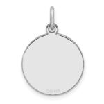 Sterling Silver Rhod-plated Eng. Rnd Polish Front/Back Disc Charm - Image 2