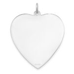 Sterling Silver Rh-plt Engraveable Heart Polished Front/Back Disc Charm - Image 2
