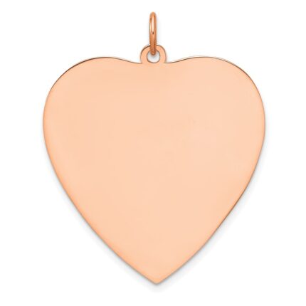 Sterling Silver RG Plated Engraveable Heart Polished Front/Satin Back Disc