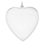 Sterling Silver Rh-plt Engraveable Heart Polished Front/Back Disc Charm - Image 2