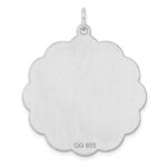 Sterling Silver Rh-plt Engraveable Polished Front/Satin Back Disc Charm - Image 3