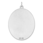 Sterling Silver Rhod-plate Eng. Oval Polish Front/Satin Back Disc Charm - Image 3