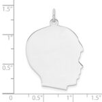 Sterling Silver Rh-plt Engraveable Boy Disc Charm Polish on Front/Back - Image 3
