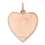 Sterling Silver RG Plated Eng. Heart Polish Front/Satin Back Disc Charm - Image 2