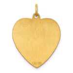Sterling Silver GP Engraveable Heart Polished Disc Charm - Image 3