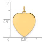 Sterling Silver GP Engraveable Heart Polished Disc Charm - Image 4