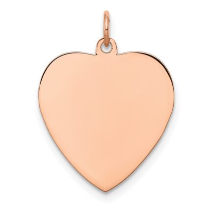 Sterling Silver RG Plated Eng. Heart Polish Front/Satin Back Disc Charm