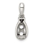 Sterling Silver Antiqued w/14k 2-stone w/Diamond Mothers Pendant Semi-Mount - Image 4