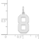 Sterling Silver/Rhodium-plated Polished Number 8 Charm - Image 3