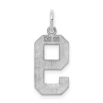 Sterling Silver/Rhodium-plated Polished Number 9 Charm - Image 4