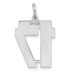 Sterling/Silver Rhodium-plated Polished Number 17 Charm - Image 4