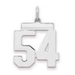 Sterling/Silver Rhodium-plated Polished Number 54 Charm