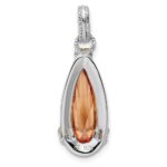 Sterling Silver & Vermeil Rhodium-plated Champagne CZ Pendant - Image 3