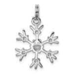 Sterling Silver Rhodium-plated CZ Snowflake Charm - Image 4
