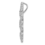 Sterling Silver Rhodium-plated CZ Starburst Snowflake Slide - Image 2