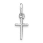 Sterling Silver Rhodium-plated Cross Charm