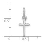 Sterling Silver Rhodium-plated Cross Charm - Image 3