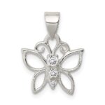 Sterling Silver CZ Butterfly Pendant