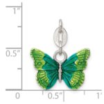 Sterling Silver Enameled Butterfly Charm - Image 3