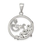Sterling Silver Vermeil CZ Mom Pendant - Image 4