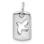 Sterling Silver Rhodium Plated CZ Peace Dove Charm - Image 4