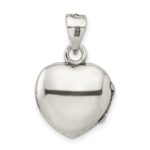 Sterling Silver Antiqued Red Enamel and Marcasite Heart Locket - Image 3