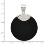 Sterling Silver Round Black Onyx Pendant - Image 3