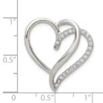 Sterling Silver Rhodium-plated CZ Heart Pendant - Image 3
