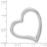 Sterling Silver Rhodium-plated Polished Open Heart Slide - Image 3