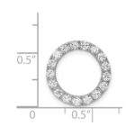 Sterling Silver Rhodium-platedCZ Chain Slide Pendant - Image 3