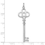 Sterling Silver Rhodium-plated Key Pendant - Image 3
