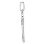 Sterling Silver Rhodium-plated Key Pendant - Image 2