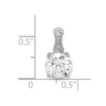 Sterling Silver Rhodium-plated CZ Pendant - Image 3
