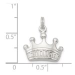 Sterling Silver Polished Crown Charm - Image 3