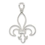 Sterling Silver Cut-Out Fleur de Lis Pendant - Image 4