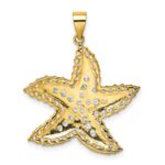Sterling Silver Flash Gold-Plated and CZ Starfish Pendant - Image 4