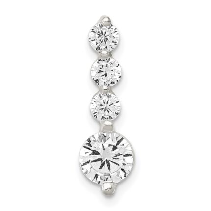 Sterling Silver Polished CZ Pendant