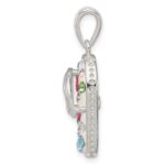 Sterling Silver Multi-Color Stellux Crystal Flip-flop Pendant - Image 2