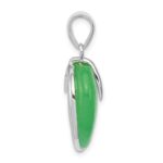Sterling Silver Green Jade Heart Pendant - Image 2
