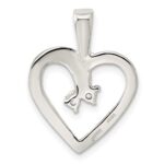 Sterling Silver CZ & Heart Pendant - Image 4