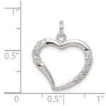 Sterling Silver CZ & Heart Pendant - Image 3
