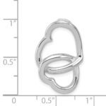 Sterling Silver Rhodium-plated Double Heart Slide Chain Slide - Image 3