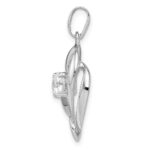 Sterling Silver Rhodium Plated CZ Heart Pendant - Image 2