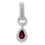 Sterling Garnet Pear Twisted Pendant - Image 4