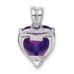 Sterling Silver Rhodium-plated Amethyst Pendant - Image 4