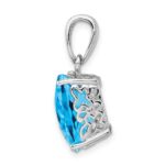 Sterling Silver Rhodium-plated Blue Topaz Pendant - Image 2