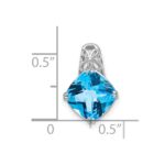 Sterling Silver Rhodium-plated Blue Topaz Pendant - Image 3
