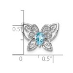 Sterling Silver Rhodium-plated Light Swiss Blue Topaz Diamond Chain Slide - Image 4